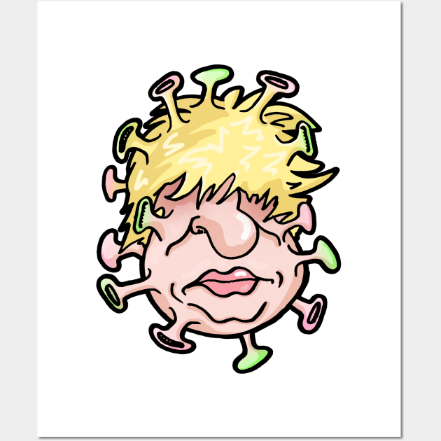 Boris Johnson 'Bovid' Cartoon Wall Art by STierney